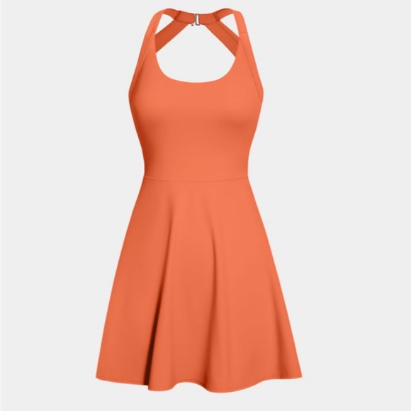 Halara Backless Twisted Active Dress Dusty Orange Sz Xs - Picture 8 of 11